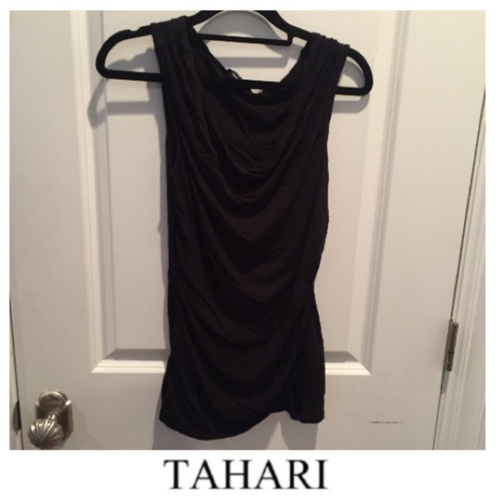 Tahari cowl-neck drape blouse